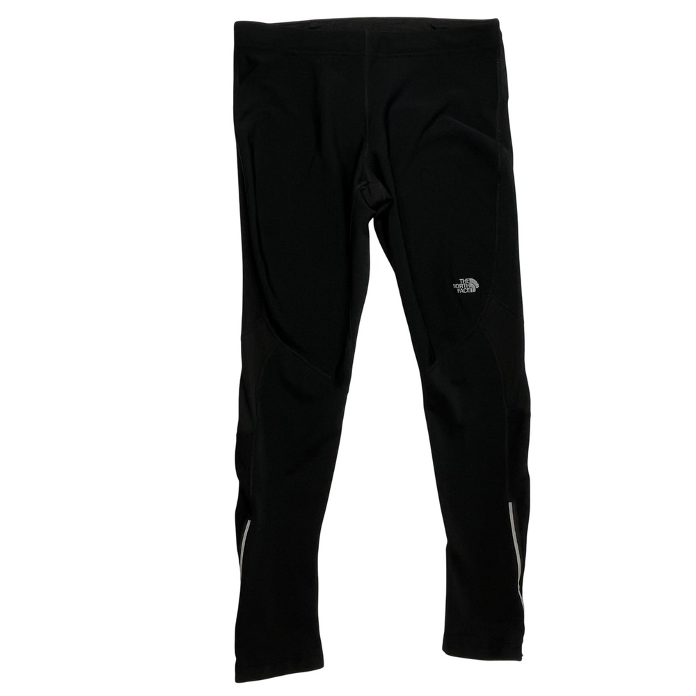 The North Face Womens Black Running Leggings Zippered Pocket Ankle Zips L A44T